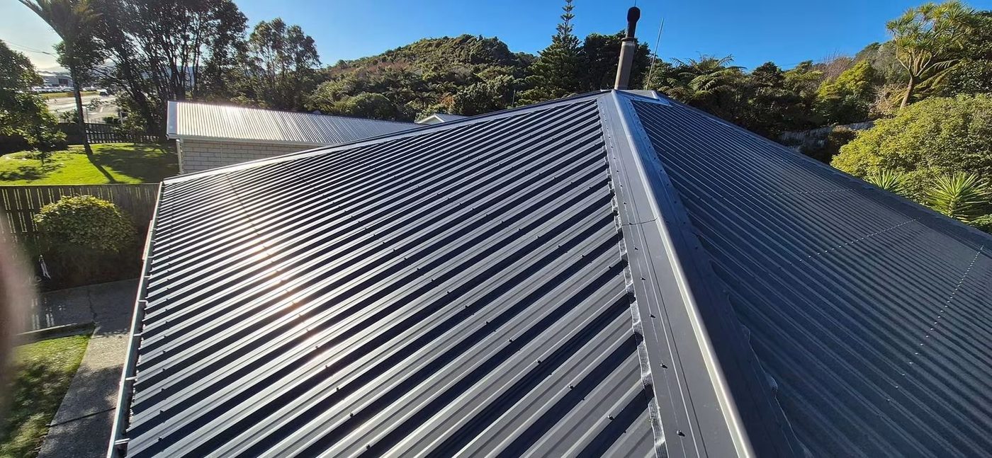 Finished dark long-run Colorsteel re-roof